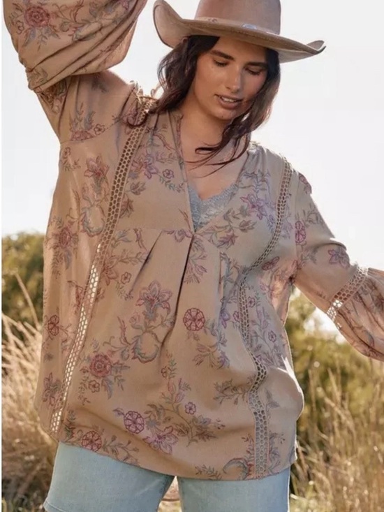 Torrid Tops - Torrid Festi Inset Gauze Tunic Size 1